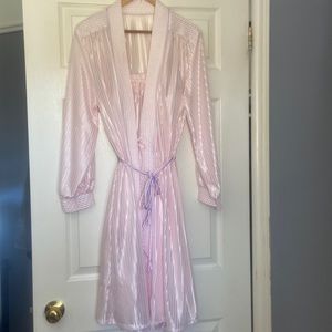 Vintage 2 piece pink satin nightie and nightgown